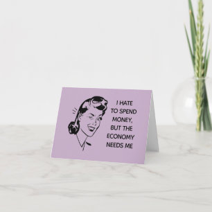 Retro Funny Shopping Card Dankeskarte