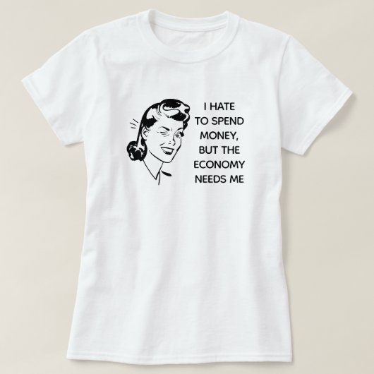 Retro Funny Shopping T - Shirt (Design vorne)