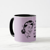 Retro Funny Shopping Tasse (Vorderseite Links)