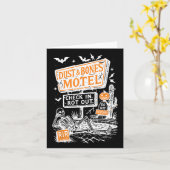 Retro Funny Skeleton Staub und Knochen Motel Spook Karte (Gelbe Blume)