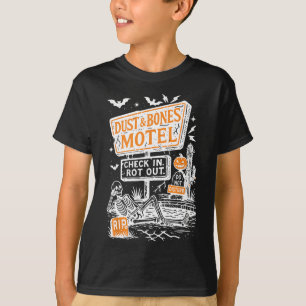 Retro Funny Skeleton Staub und Knochen Motel Spook T-Shirt
