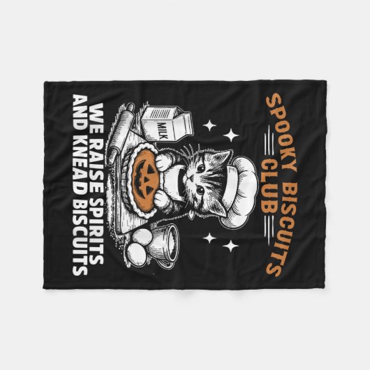 Retro Funny Spooky Biscuits Club Frische Pasta mac Fleecedecke (Vorderseite (Horizontal))