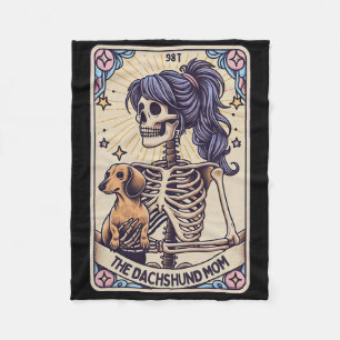 Retro Funny The Dackel Mama Tarot Card Skelett Fleecedecke