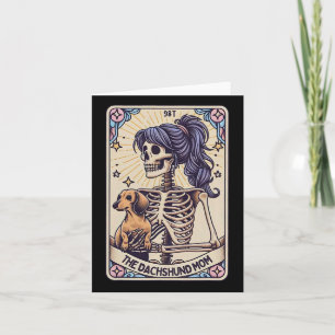 Retro Funny The Dackel Mama Tarot Card Skelett Karte