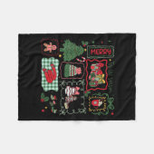 Retro Funny Tis The Season Christmas Doodle Cute X Fleecedecke (Vorderseite (Horizontal))