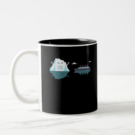 Retro Funny Titanic Iceberg 1912 Cruis Vessel Zweifarbige Tasse (Links)