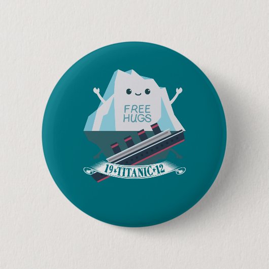 Retro Funny Titanic Iceberg 1912 Kreuzfahrtschiff Button (Vorderseite)
