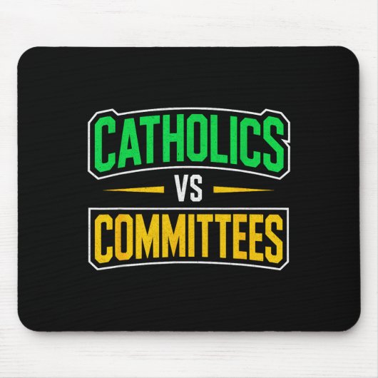 Retro Funny Trendy Sarcastic Saying Catholics Vs C Mousepad (Vorne)