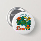 Retro Funny Turtle Muschel Yeah ihren Sommer Button (Vorne & Hinten)