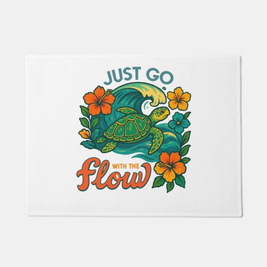 Retro Funny Turtle Muschel Yeah ihren Sommer Fußmatte (Vorderseite)