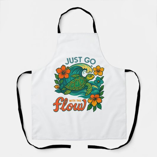 Retro Funny Turtle Muschel Yeah ihren Sommer Schürze (Vorderseite)