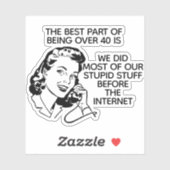 Retro Funny über 40 Aufkleber (Blatt)