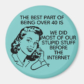 Retro Funny über 40 Magnet (Vorne)