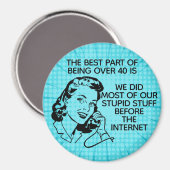 Retro Funny über 40 Magnet (Vorderseite/Rückseite)
