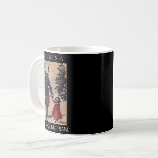 Retro Funny Walking In A Winter Wonderland Merry C Kaffeetasse (Vorderseite Links)