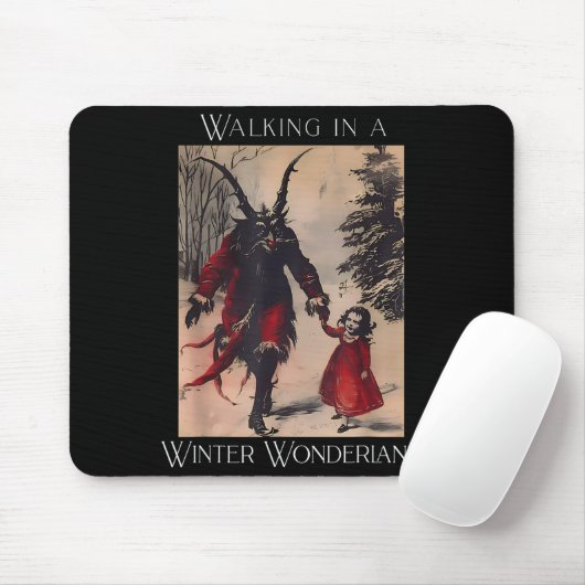 Retro Funny Walking In A Winter Wonderland Merry C Mousepad (Mit Mouse)
