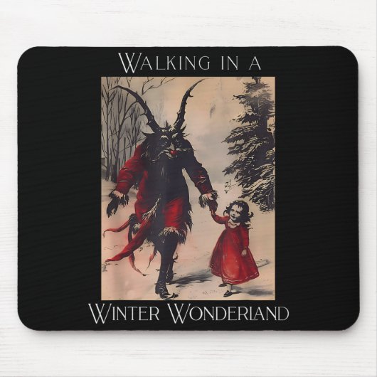 Retro Funny Walking In A Winter Wonderland Merry C Mousepad (Vorne)