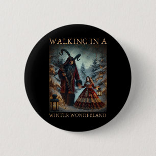 Retro Funny Walking in einem Winter Wunderland Mer Button
