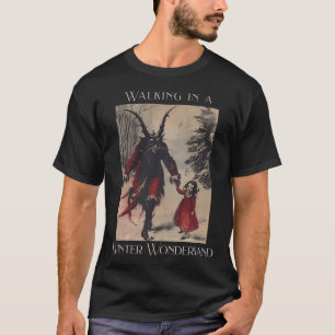 Retro Funny Walking in einem Winter Wunderland Mer T-Shirt