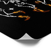 Retro Funny Western Tanzen Skelett Halloween Kuh Poster (Ecke)