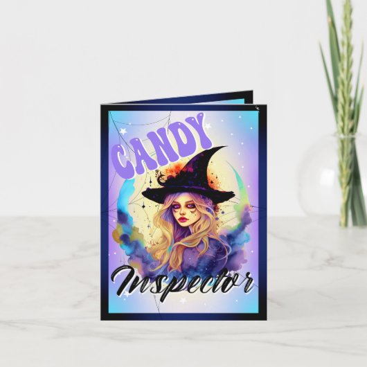 Retro Funny Witchy Halloween Cards Dankeskarte (Vorderseite)