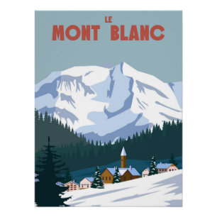 Retro für das Skigebiet Le Mont Blanc Poster