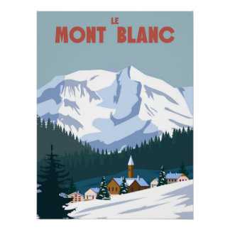Retro für das Skigebiet Le Mont Blanc Poster