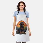 Retro für Haustierliebhaber mit langer Dackel Vint Schürze (Getragen)