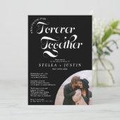 Retro für immer Foto Probe Dinner Einladung (Stehend Vorderseite)