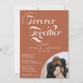 Retro für immer Foto Terracotta Probe Abendessen Einladung (Vorderseite)