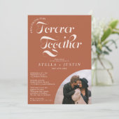 Retro für immer Foto Terracotta Probe Abendessen Einladung (Stehend Vorderseite)