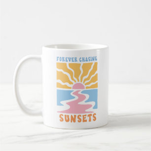 Retro - Für immer Sonnenuntergänge jagen Kaffeetasse