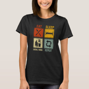 Retro für Sozialarbeiter: Schlafen für Sozialarbei T-Shirt
