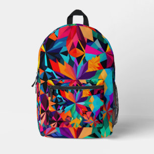 Retro Fusion: Bold Geometric Pattern Throw Pillow Bedruckter Rucksack