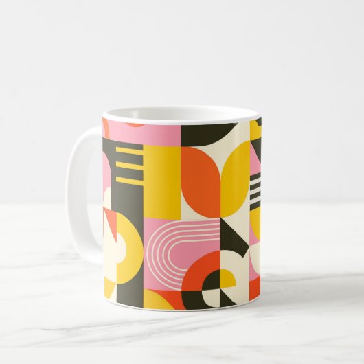 Retro Fusion Mug – Colourful Abstract Coffee Cup Kaffeetasse (Vorderseite Links)