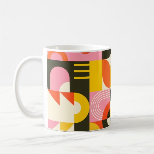 Retro Fusion Mug – Colourful Abstract Coffee Cup Kaffeetasse (Links)