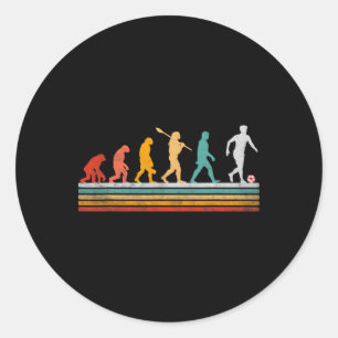 Retro-Fußball-Evolution Geschenk für Spieler Fraue Runder Aufkleber