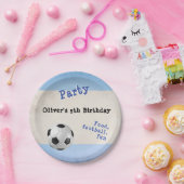 Retro Fußball Fußball Ball Sport als maßgeschneide Pappteller (Party)