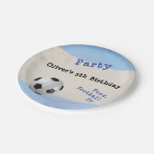 Retro Fußball Fußball Ball Sport als maßgeschneide Pappteller (Schrägansicht)