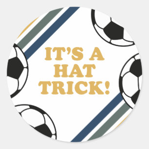 Retro-Fußball-Hattrick 3. Geburtstag Runder Aufkleber