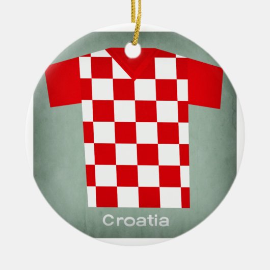 Retro Fußball Jersey Kroatien Keramik Ornament (Vorne)