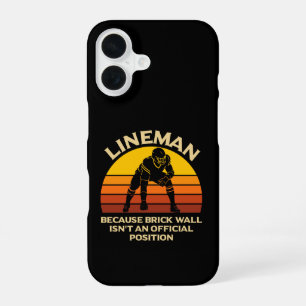 Retro-Fußball-Lineman-Ziegelmauer Lustiges Geschen iPhone 16 Hülle