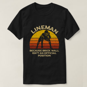 Retro-Fußball-Lineman-Ziegelmauer Lustiges Geschen T-Shirt