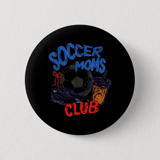 Retro-Fußball-Mütter-Club Eiskaffee-Srts-Mama Button (Vorderseite)
