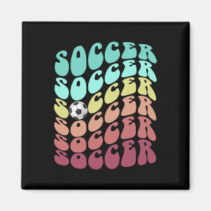 Retro-Fußball Nur Junge Mädchen Das Spielen Liebt Magnet