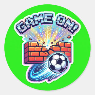 Retro-Fußball-Ziegel-Crash-Sparkling-Mütze - 2026  Runder Aufkleber