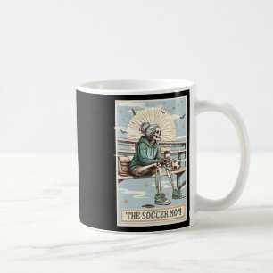 Retro-Fußballmutter-Tarotkarte Fußball-Skelett-Mam Kaffeetasse