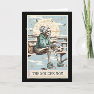 Retro-Fußballmutter-Tarotkarte Fußball-Skelett-Mam Karte