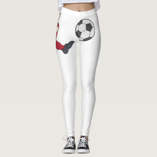 Retro-Fußballspieler, der einen Ballvolley kickt Leggings