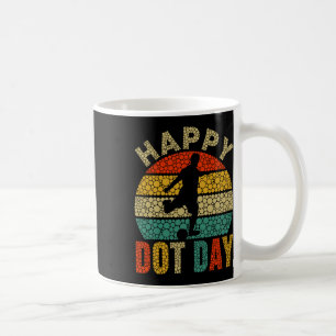 Retro-Fußballspieler-Polka-Dot-Art-Student glückli Kaffeetasse